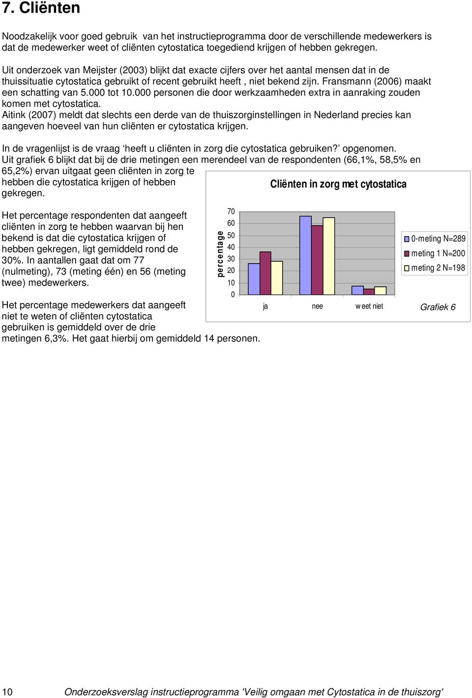 Fransmann (26) maakt een schatting van 5. tot 1. personen die door werkzaamheden extra in aanraking zouden komen met cytostatica.