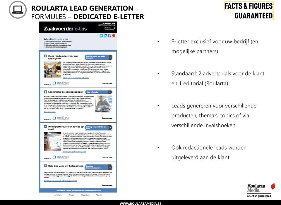 (Roularta) Leads genereren voor verschillende producten, thema s, topics of
