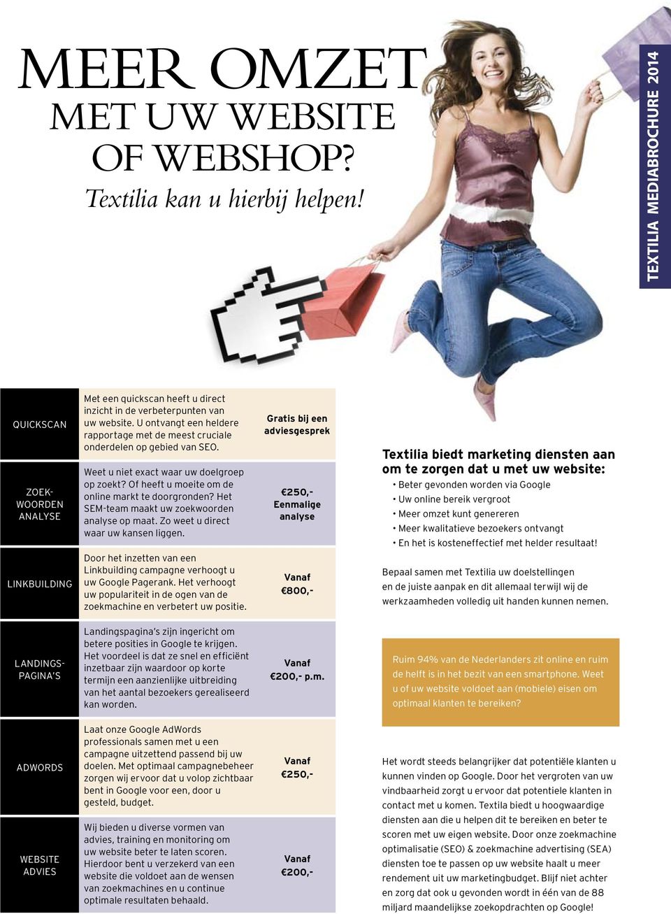 Het SEM-team maakt uw zoekwoorden analyse op maat. Zo weet u direct waar uw kansen liggen.