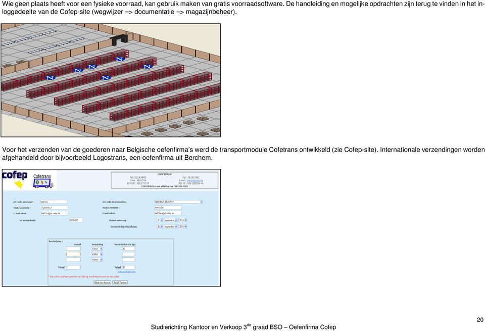 documentatie => magazijnbeheer).