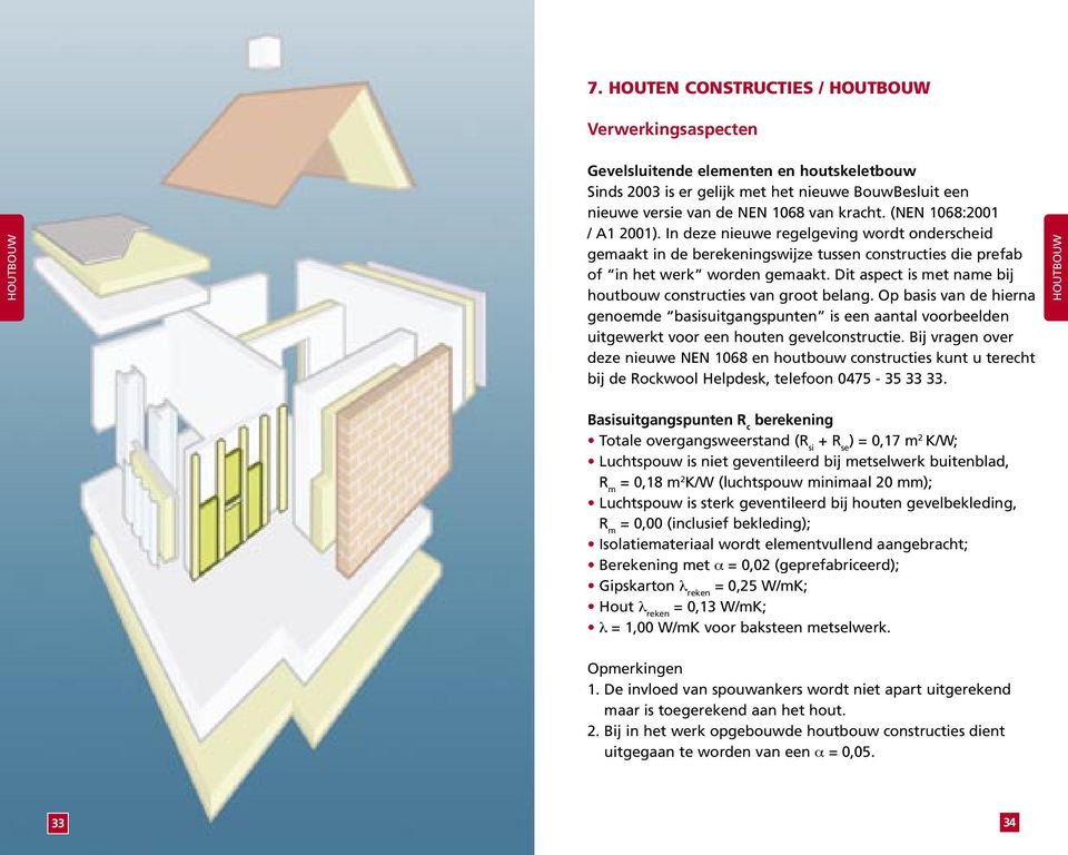 Dit aspect is met name bij houtbouw constructies van groot belang. Op basis van de hierna genoemde basisuitgangspunten is een aantal voorbeelden uitgewerkt voor een houten gevelconstructie.