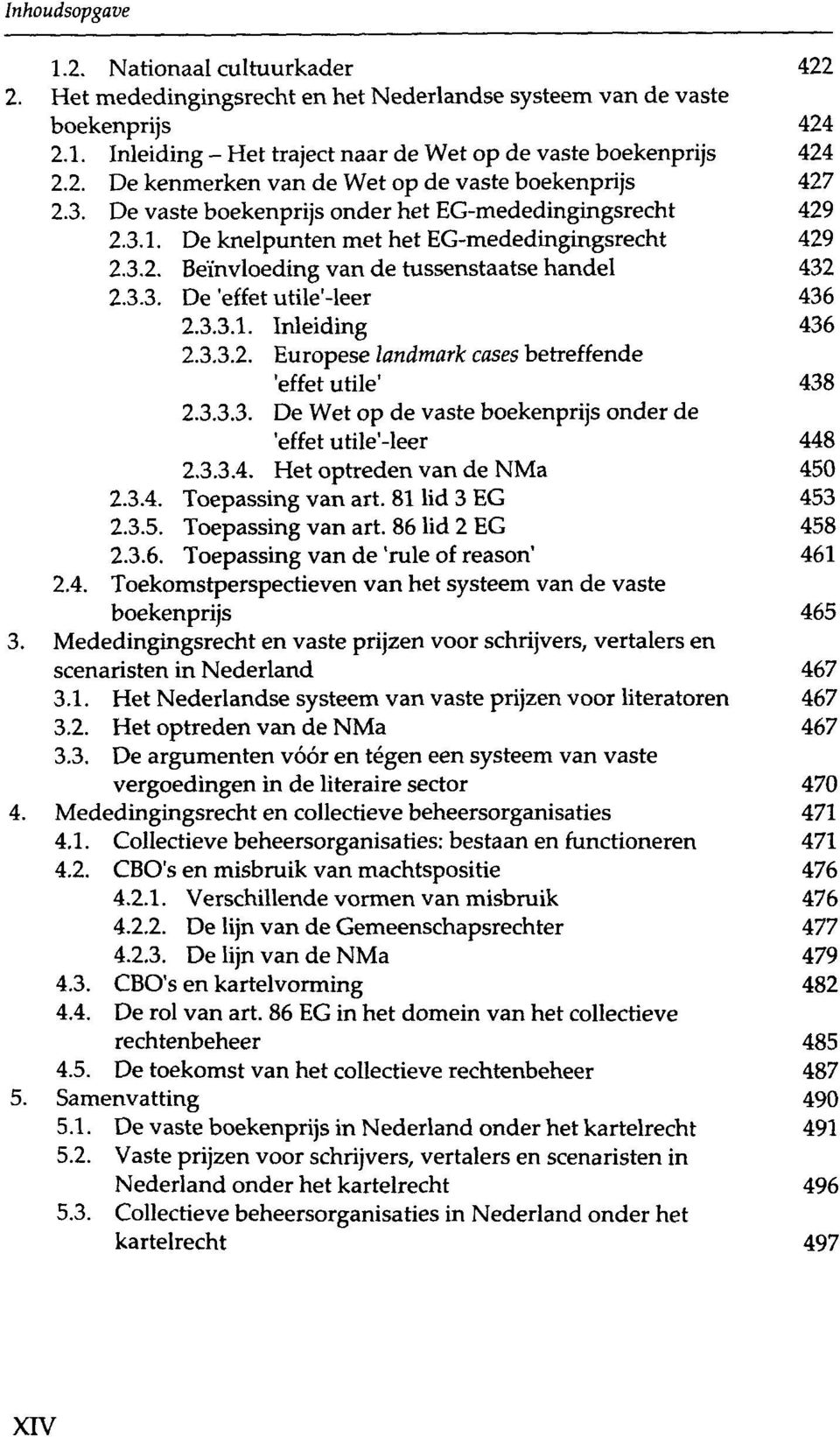 3.3.1. Inleiding 436 2.3.3.2. Europese landmark cases betreffende 'effet utile' 438 2.3.3.3. De Wet op de vaste boekenprijs onder de 'effet utile'-leer 448 2.3.3.4. Het optreden van de NMa 450 2.3.4. Toepassing van art.