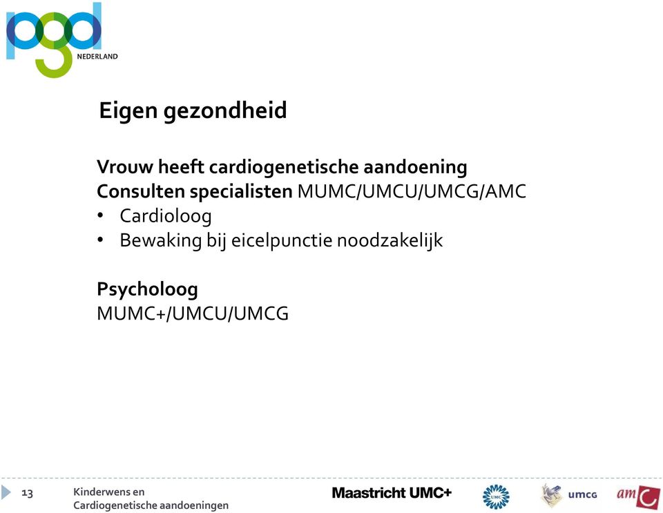 MUMC/UMCU/UMCG/AMC Cardioloog Bewaking bij