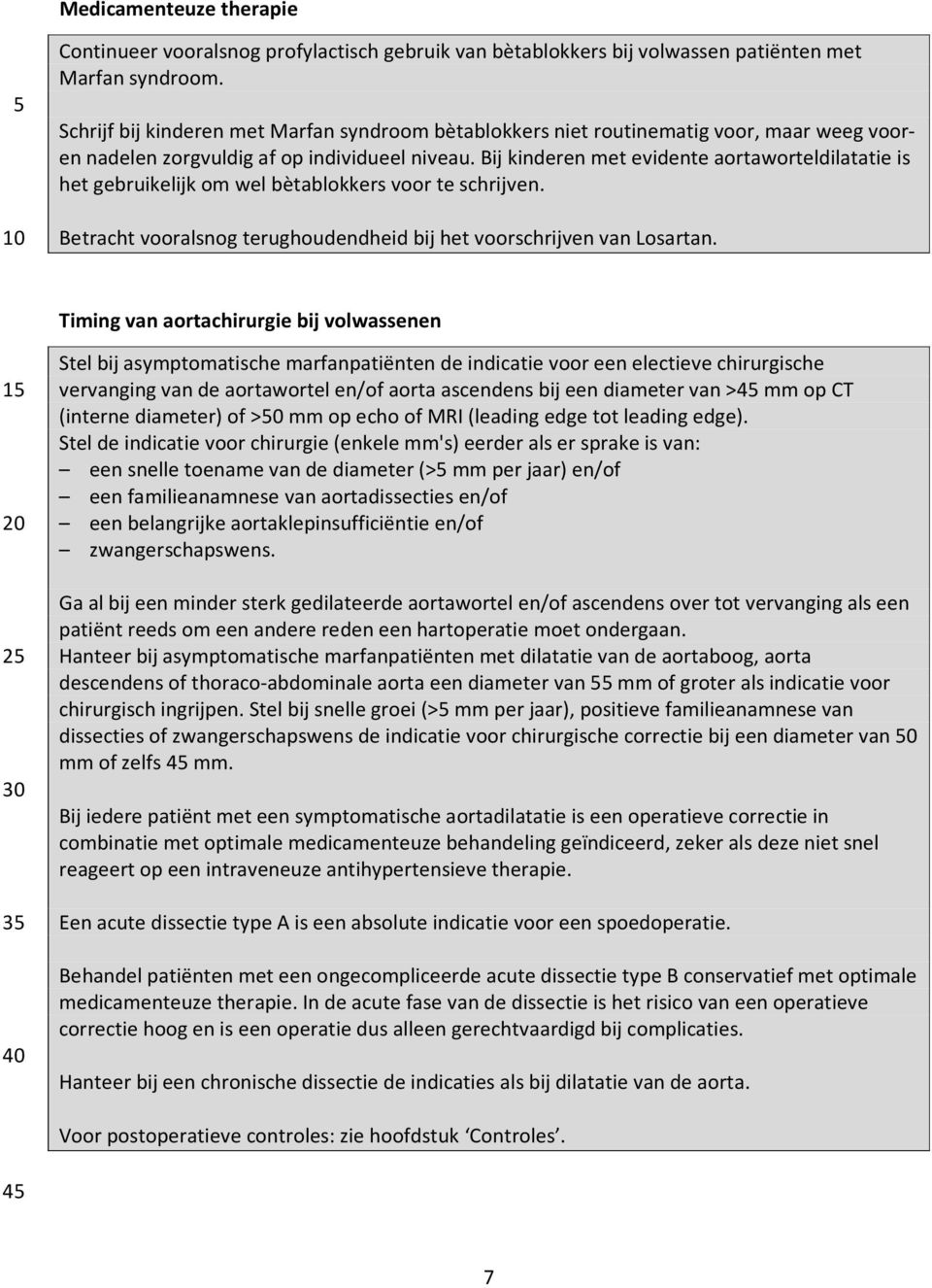 Bij kinderen met evidente aortaworteldilatatie is het gebruikelijk om wel bètablokkers voor te schrijven. Betracht vooralsnog terughoudendheid bij het voorschrijven van Losartan.