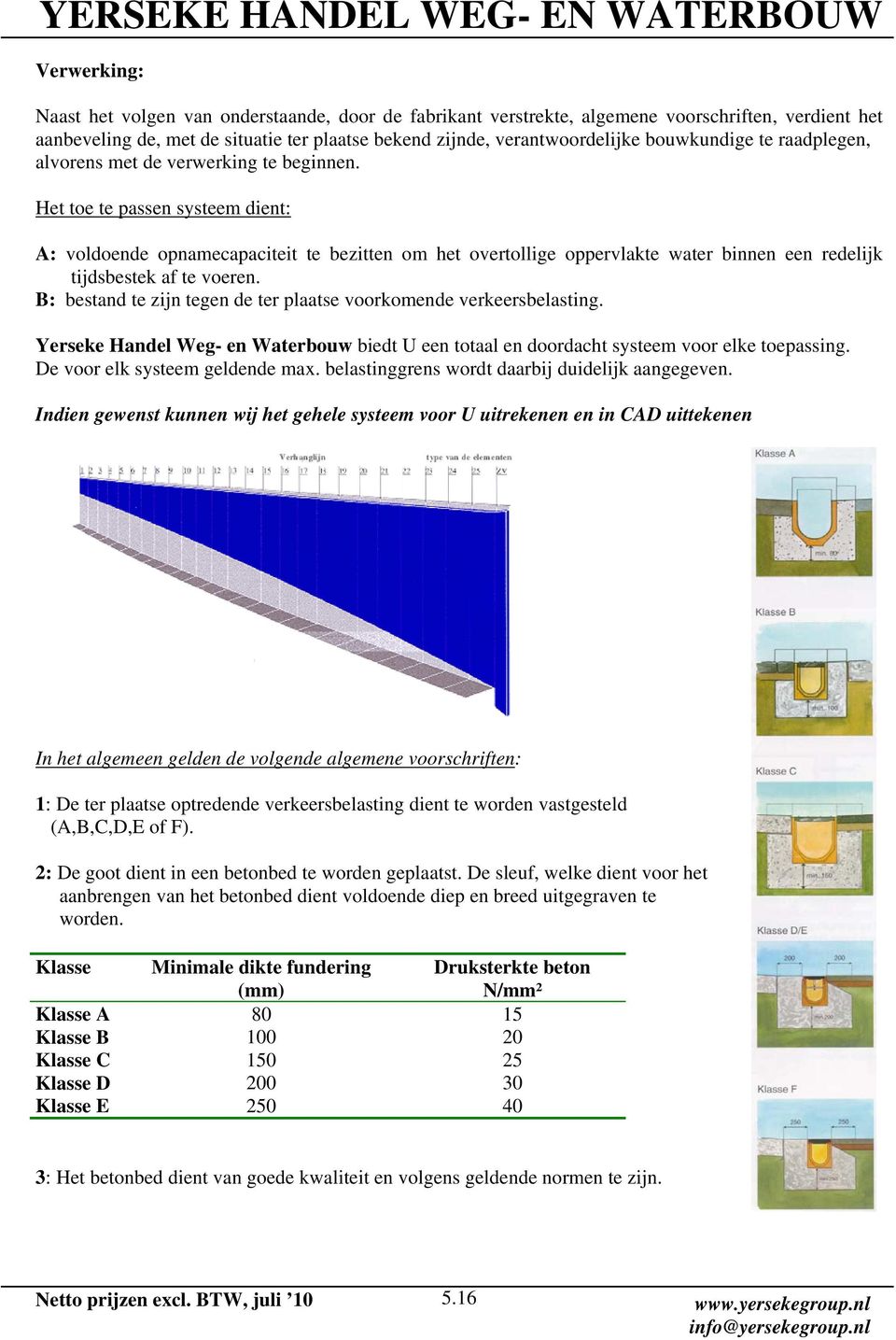 Het toe te passen systeem dient: A: voldoende opnamecapaciteit te bezitten om het overtollige oppervlakte water binnen een redelijk tijdsbestek af te voeren.