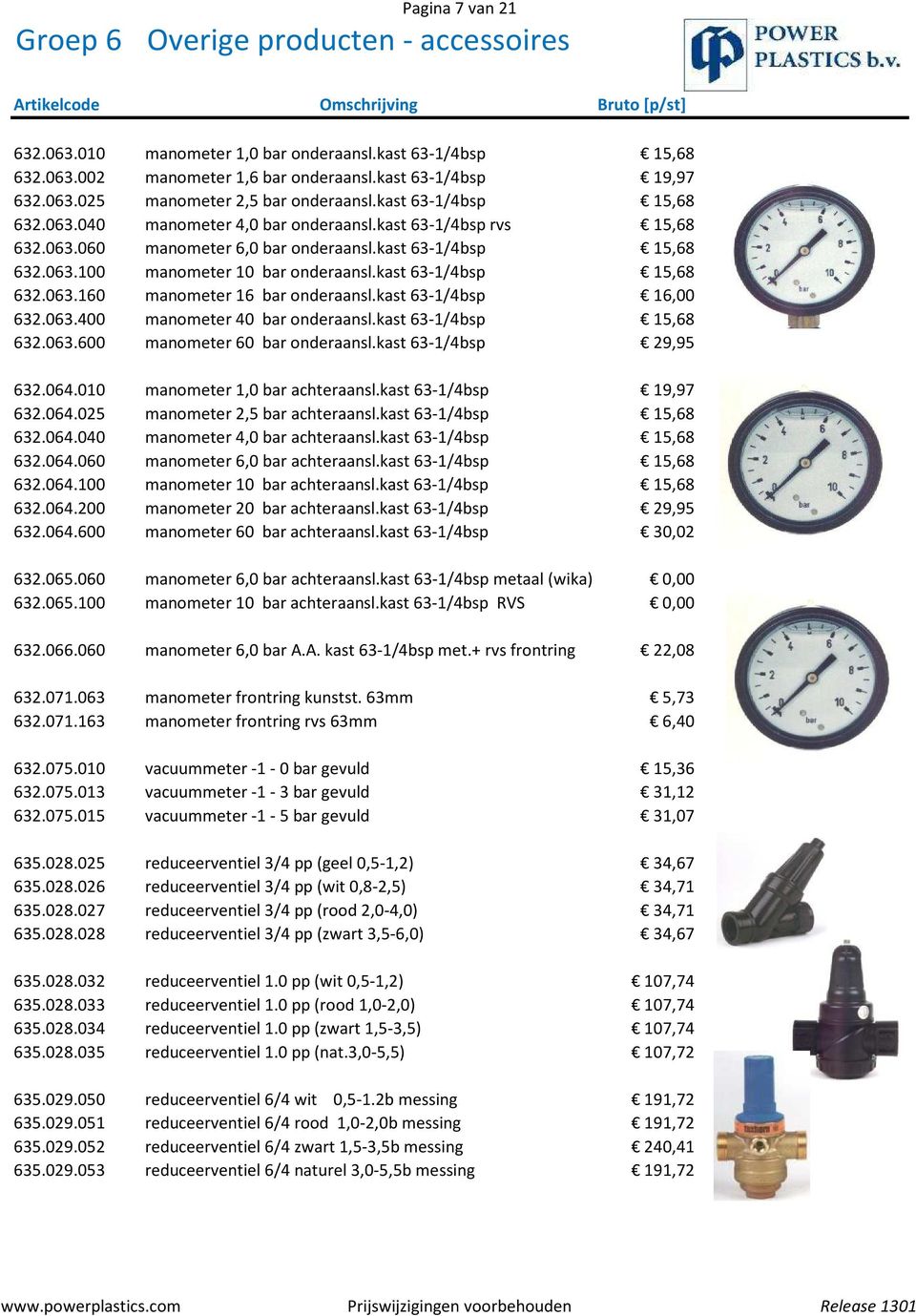 kast 63-1/4bsp 15,68 632.063.160 manometer 16 bar onderaansl.kast 63-1/4bsp 16,00 632.063.400 manometer 40 bar onderaansl.kast 63-1/4bsp 15,68 632.063.600 manometer 60 bar onderaansl.