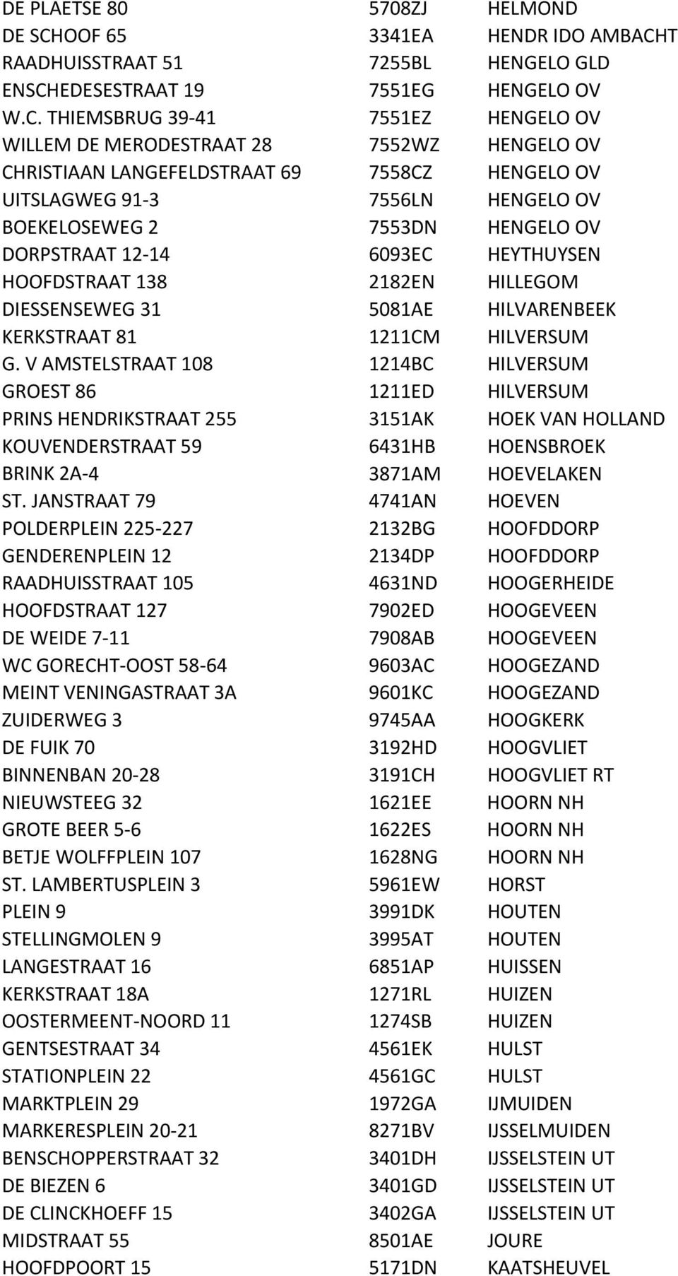 T RAADHUISSTRAAT 51 7255BL HENGELO GLD ENSCH