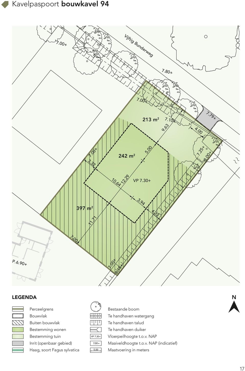 15+ LEGENDA Perceelgrens Bouwvlak Buiten bouwvlak Bestemming wonen Bestemming tuin VP 7.30+ Inrit (openbaar gebied) 7.