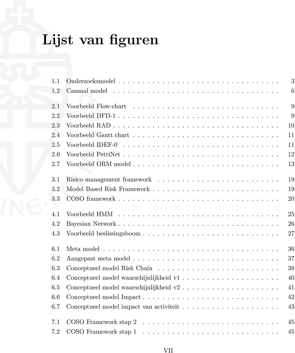 ............................... 12 2.7 Voorbeeld ORM model.............................. 13 3.1 Risico management framework......................... 19 3.2 Model Based Risk Framework.......................... 19 3.3 COSO framework.