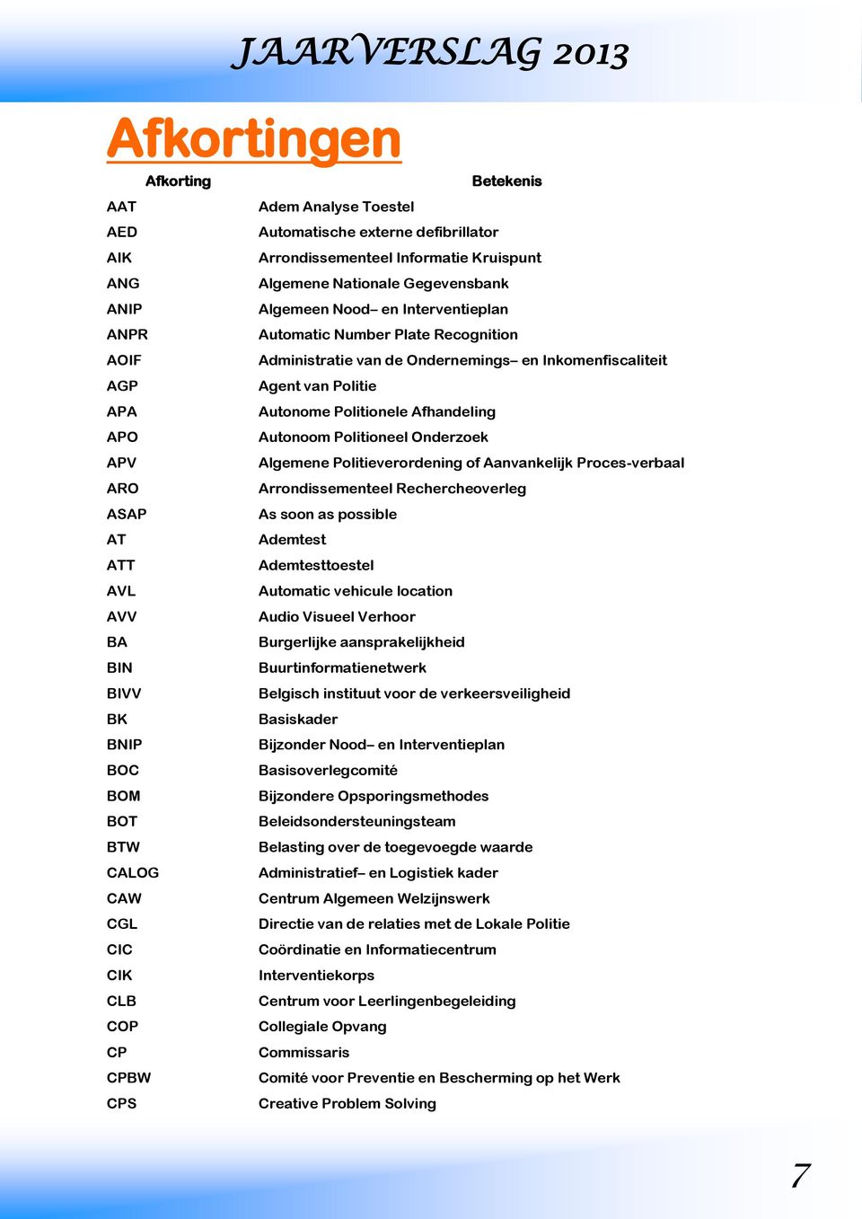 Politioneel Onderzoek APV Algemene Politieverordening of Aanvankelijk Proces-verbaal ARO Arrondissementeel Rechercheoverleg ASAP As soon as possible AT Ademtest ATT Ademtesttoestel AVL Automatic