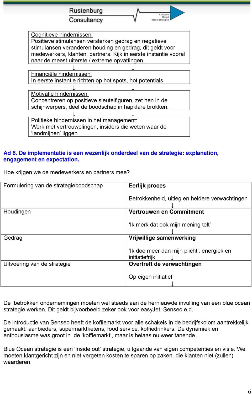 Financiële hindernissen: In eerste instantie richten op hot spots, hot potentials Motivatie hindernissen: Concentreren op positieve sleutelfiguren, zet hen in de schijnwerpers, deel de boodschap in