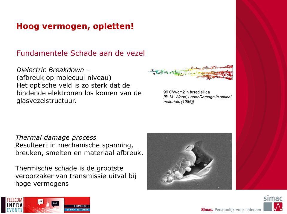 optische veld is zo sterk dat de bindende elektronen los komen van de glasvezelstructuur.