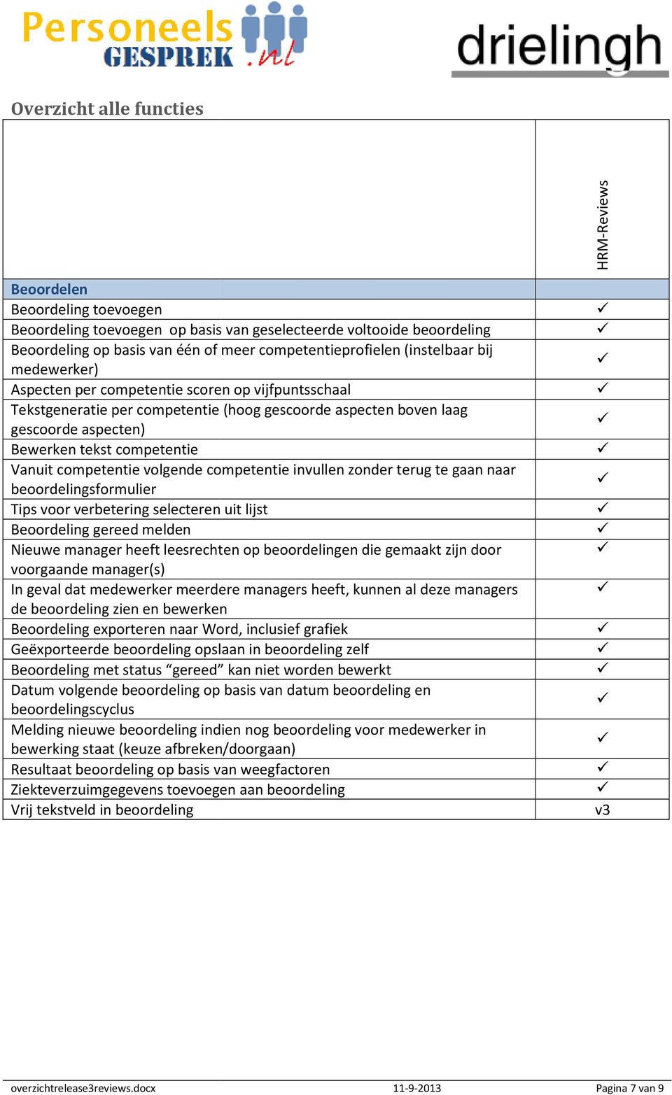 competentie volgende competentie invullen zonder terug te gaan naar beoordelingsformulier Tips voor verbetering selecteren uit lijst Beoordeling gereed melden Nieuwe manager heeft leesrechten op