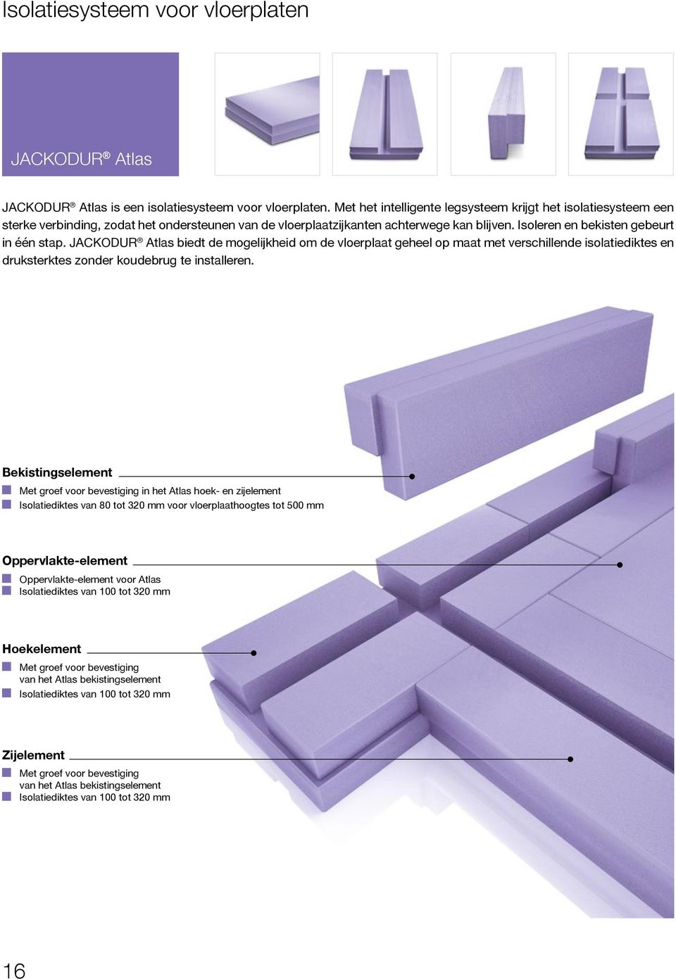 JACKODUR Atlas biedt de mogelijkheid om de vloerplaat geheel op maat met verschillende isolatiediktes en druksterktes zonder koudebrug te installeren.