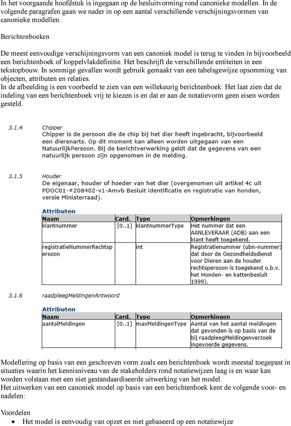 Het beschrijft de verschillende entiteiten in een tekstopbouw. In sommige gevallen wordt gebruik gemaakt van een tabelsgewijze opsomming van objecten, attributen en relaties.