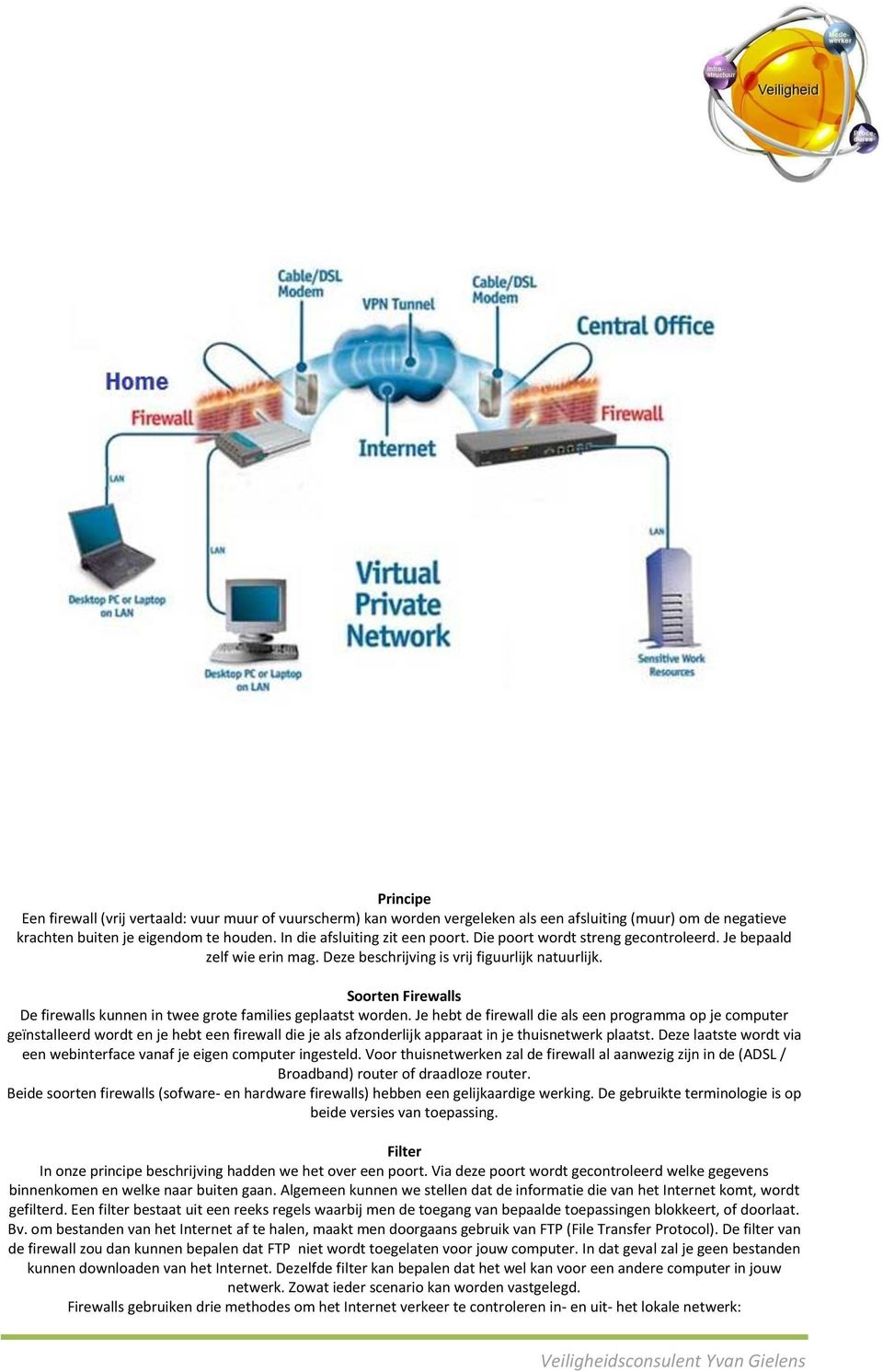 Je hebt de firewall die als een prgramma p je cmputer geïnstalleerd wrdt en je hebt een firewall die je als afznderlijk apparaat in je thuisnetwerk plaatst.