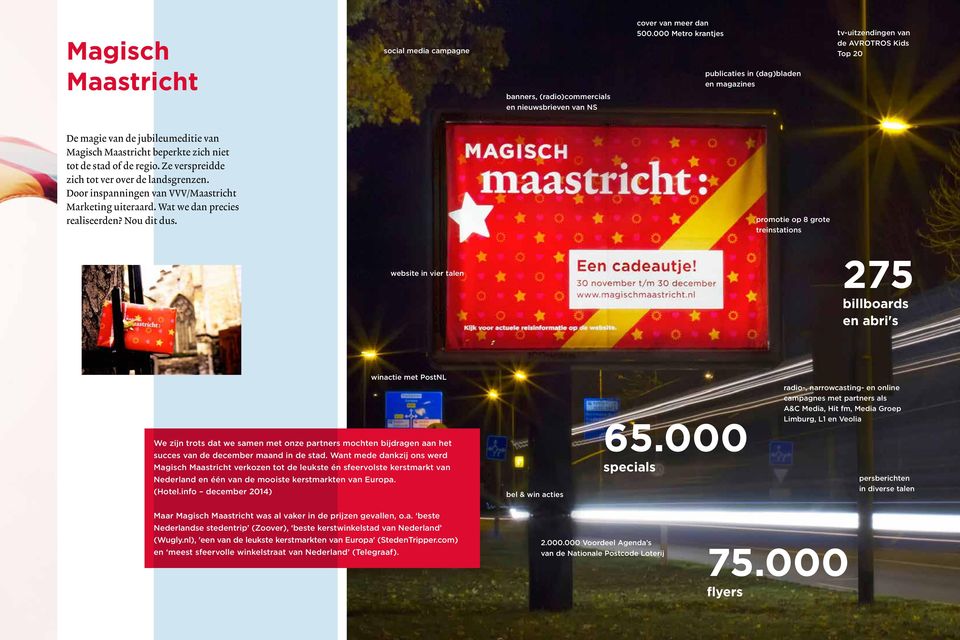 Ze verspreidde zich tot ver over de landsgrenzen. Door inspanningen van VVV/Maastricht Marketing uiteraard. Wat we dan precies realiseerden? Nou dit dus.