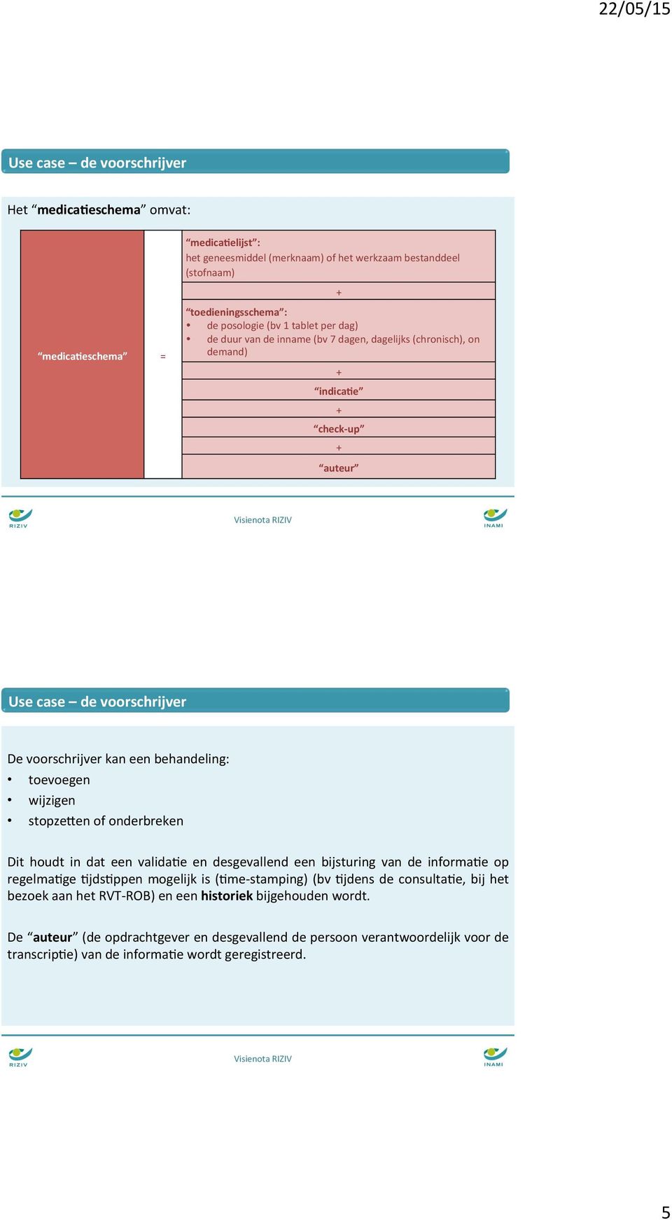 wijzigen stopzeuen of onderbreken Dit houdt in dat een valida.e en desgevallend een bijsturing van de informa.e op regelma.ge.jds.ppen mogelijk is (.me- stamping) (bv.jdens de consulta.