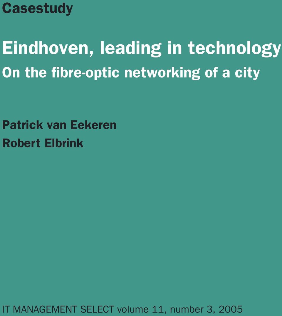 of a city Patrick van Eekeren Robert