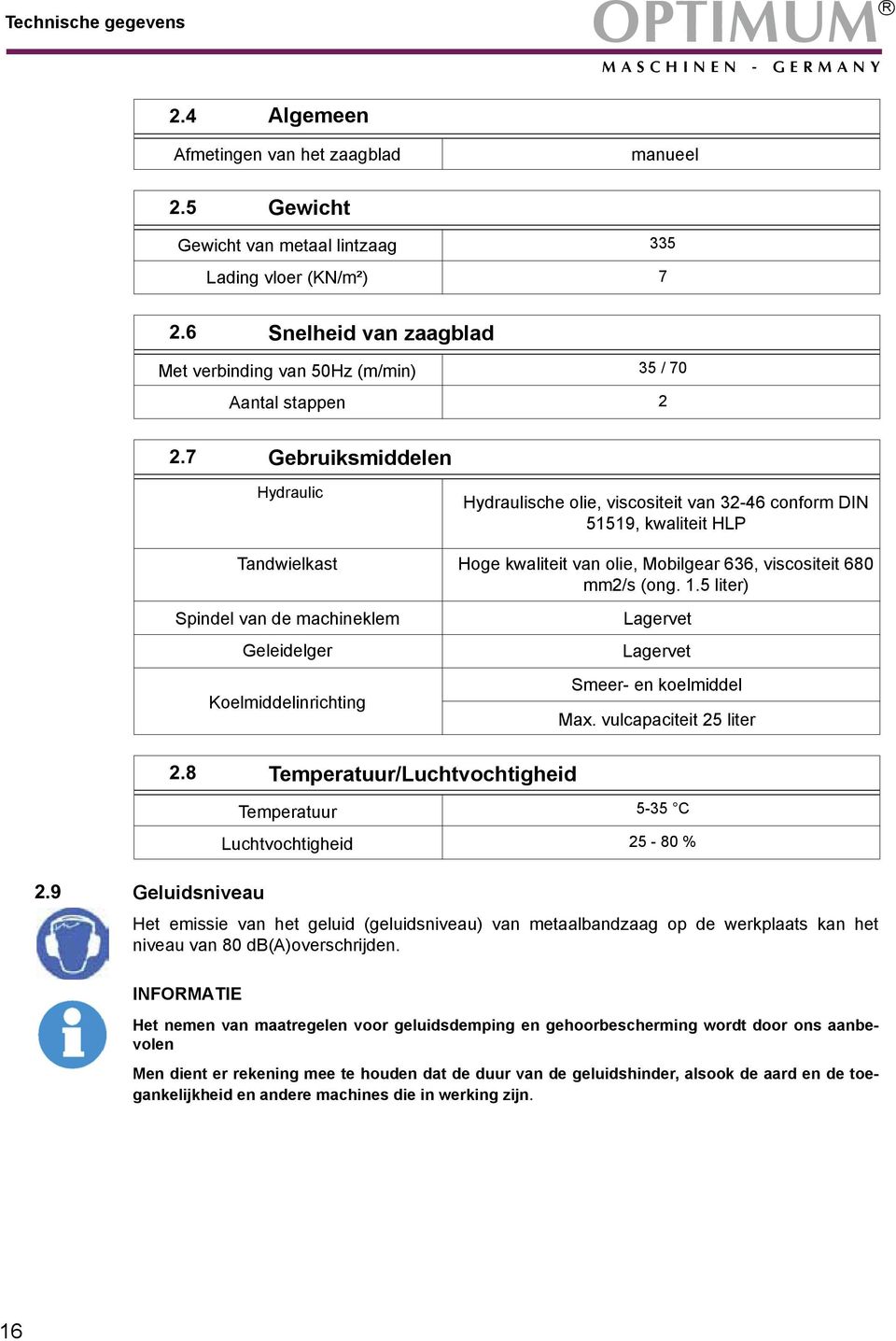 6 Snelheid Speed of saw van blade zaagblad Met for a verbinding connection van of ~ 50Hz -(m/min) [m/min] 35 / 70 Aantal Number stappen of steps 2 2.