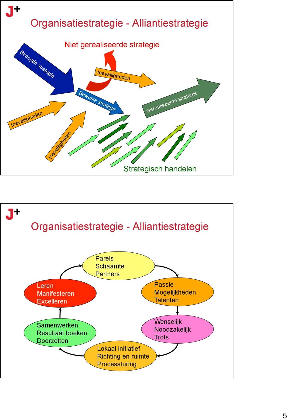 Organisatiestrategie - Alliantiestrategie Leren Manifesteren Excelleren Parels Schaamte Partners Passie