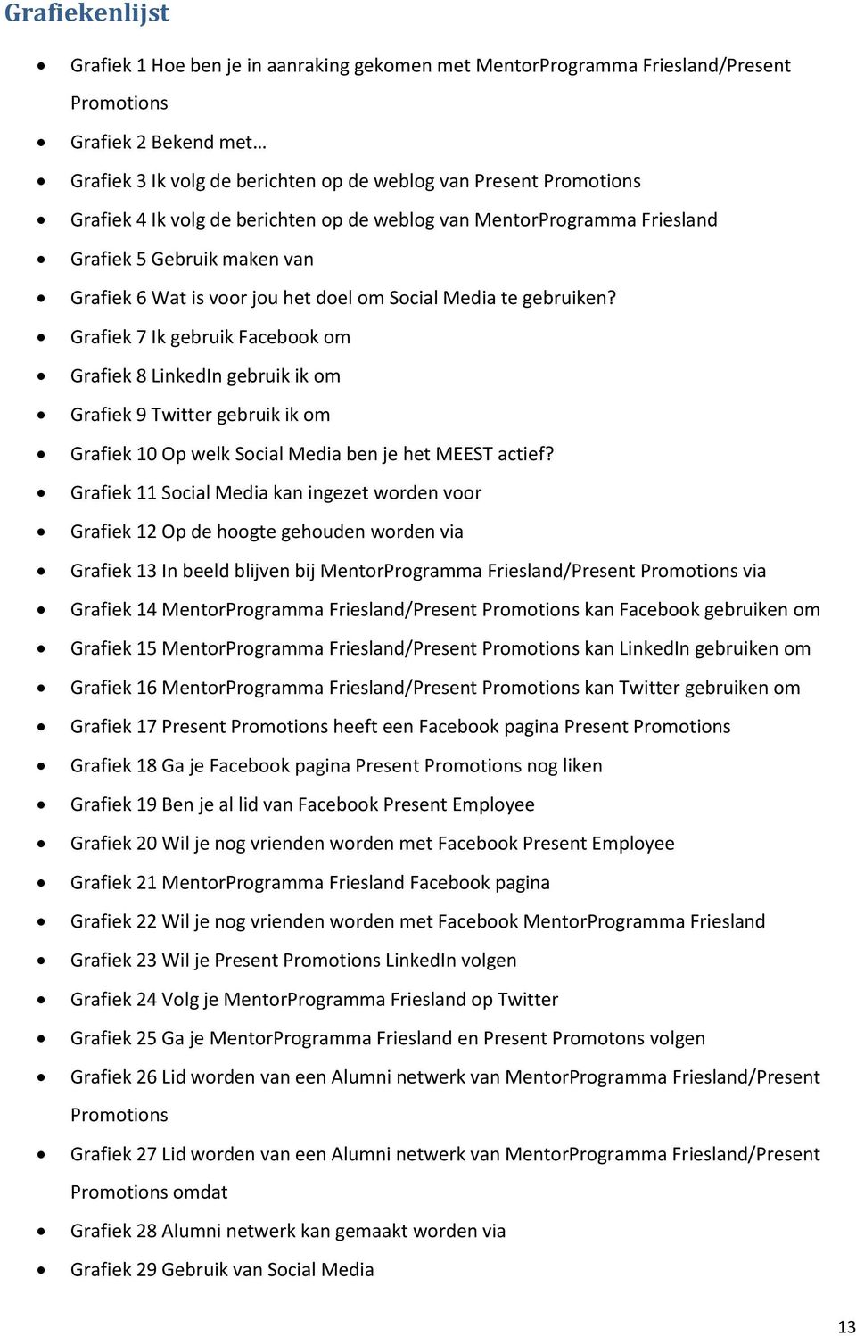 Grafiek 7 Ik gebruik Facebook om Grafiek 8 LinkedIn gebruik ik om Grafiek 9 Twitter gebruik ik om Grafiek 10 Op welk Social Media ben je het MEEST actief?