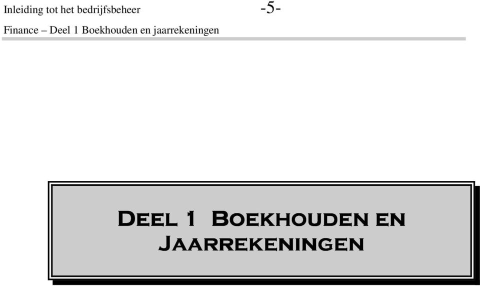 Finance Deel 1