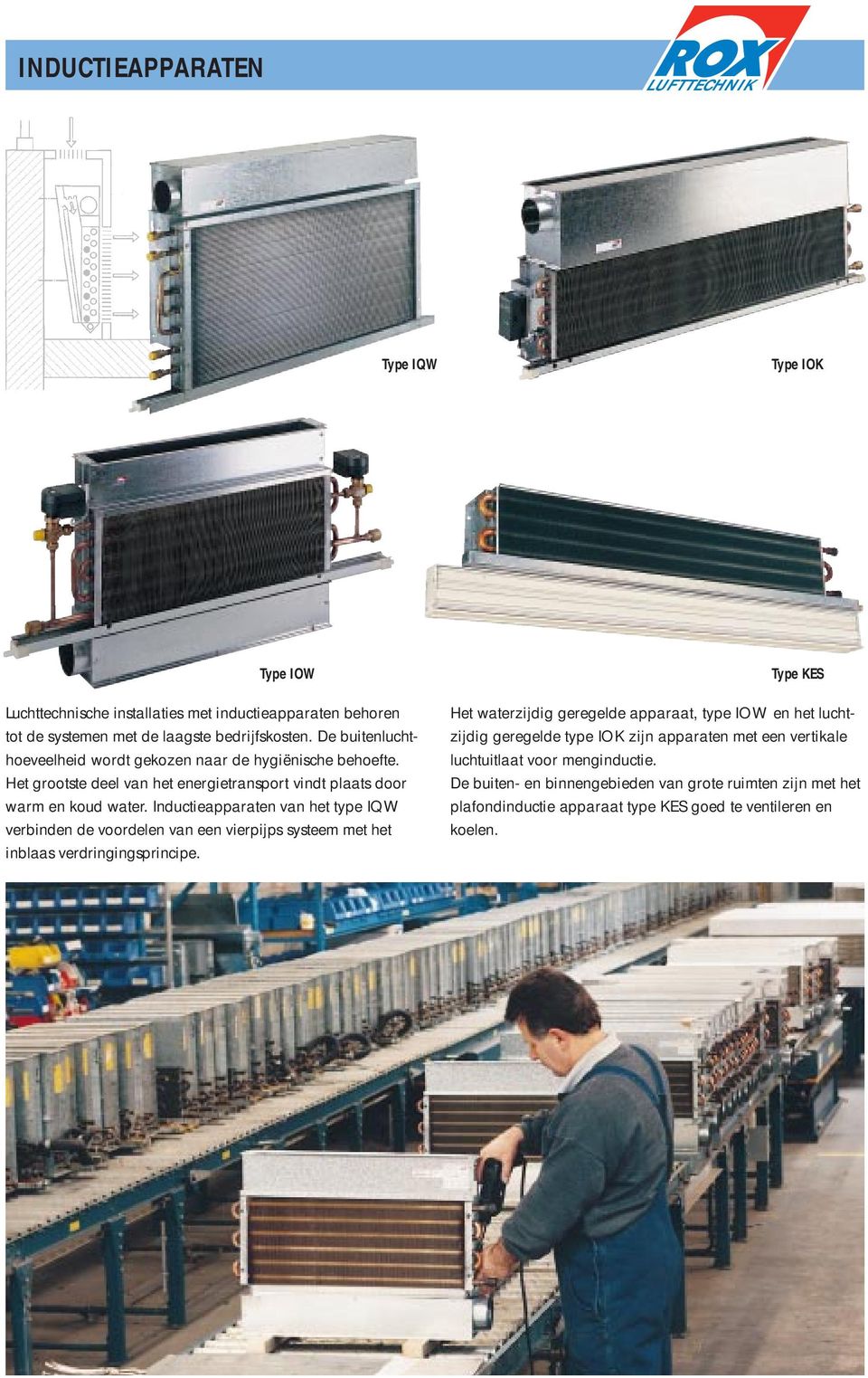 Inductieapparaten van het type IQW verbinden de voordelen van een vierpijps systeem met het inblaas verdringingsprincipe.