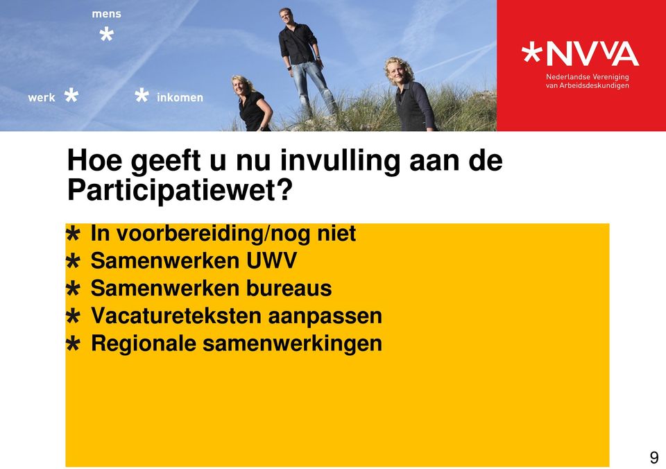 In voorbereiding/nog niet Samenwerken