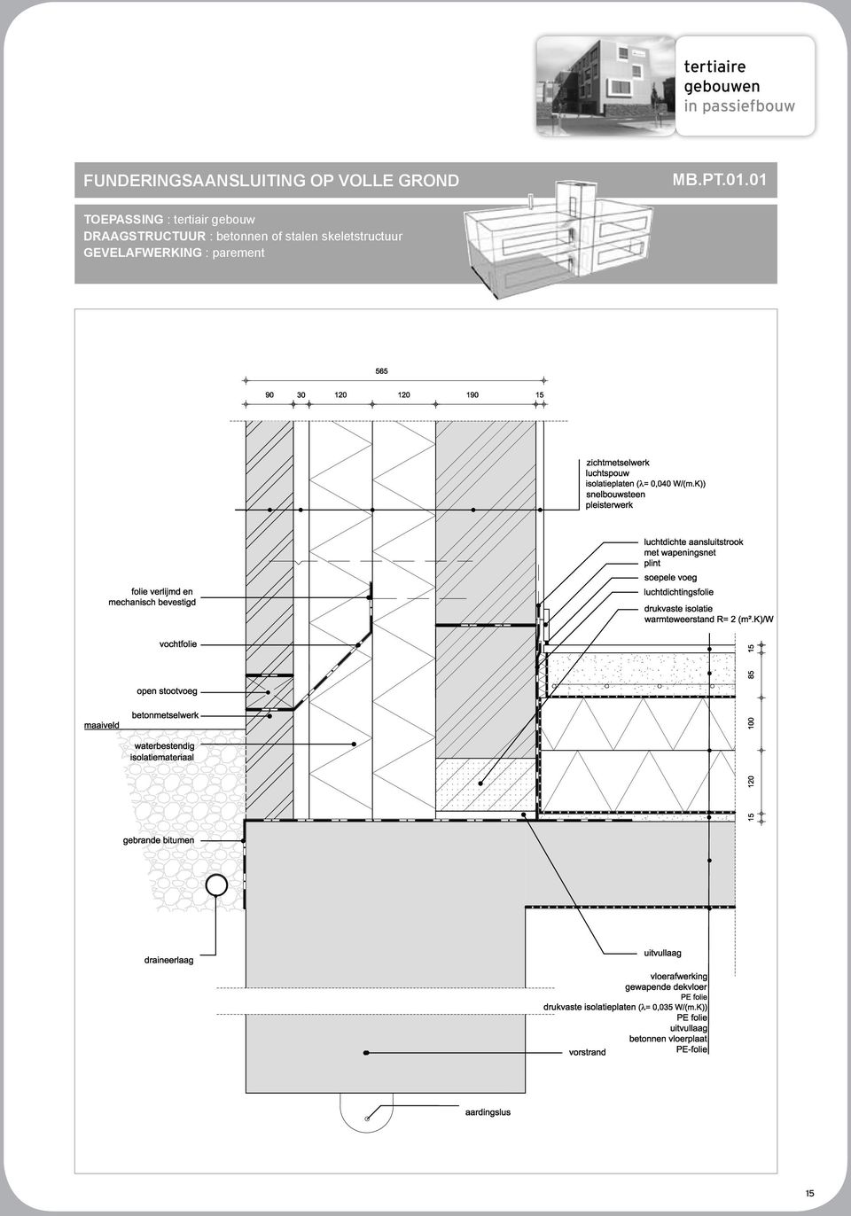 betonnen of stalen skeletstructuur GEVELAFWERKING :