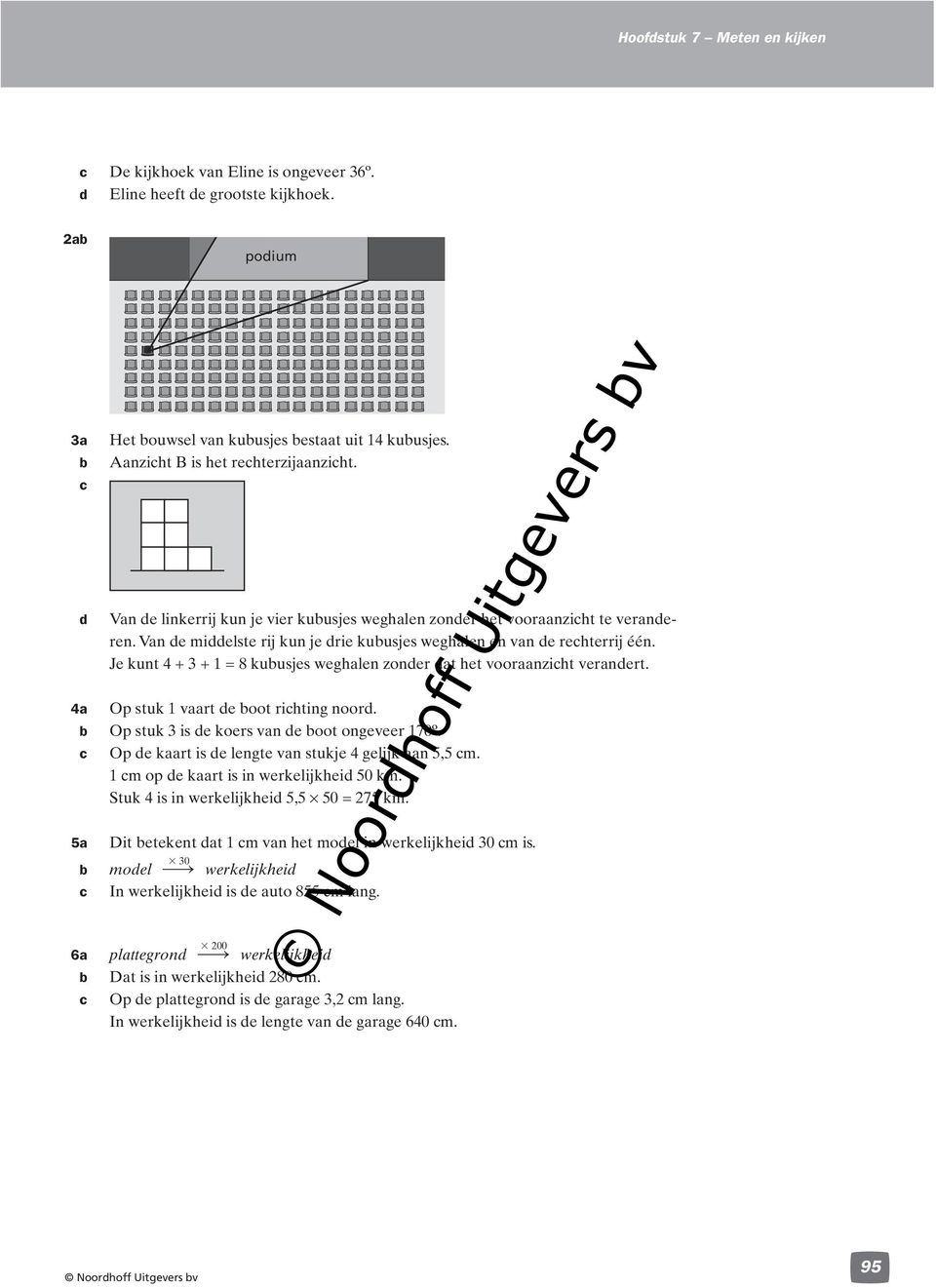 Je kunt 4 + 3 + 1 = 8 kuusjes weghalen zoner at het vooraanziht veranert. 4a Op stuk 1 vaart e oot rihting noor. Op stuk 3 is e koers van e oot ongeveer 170º.