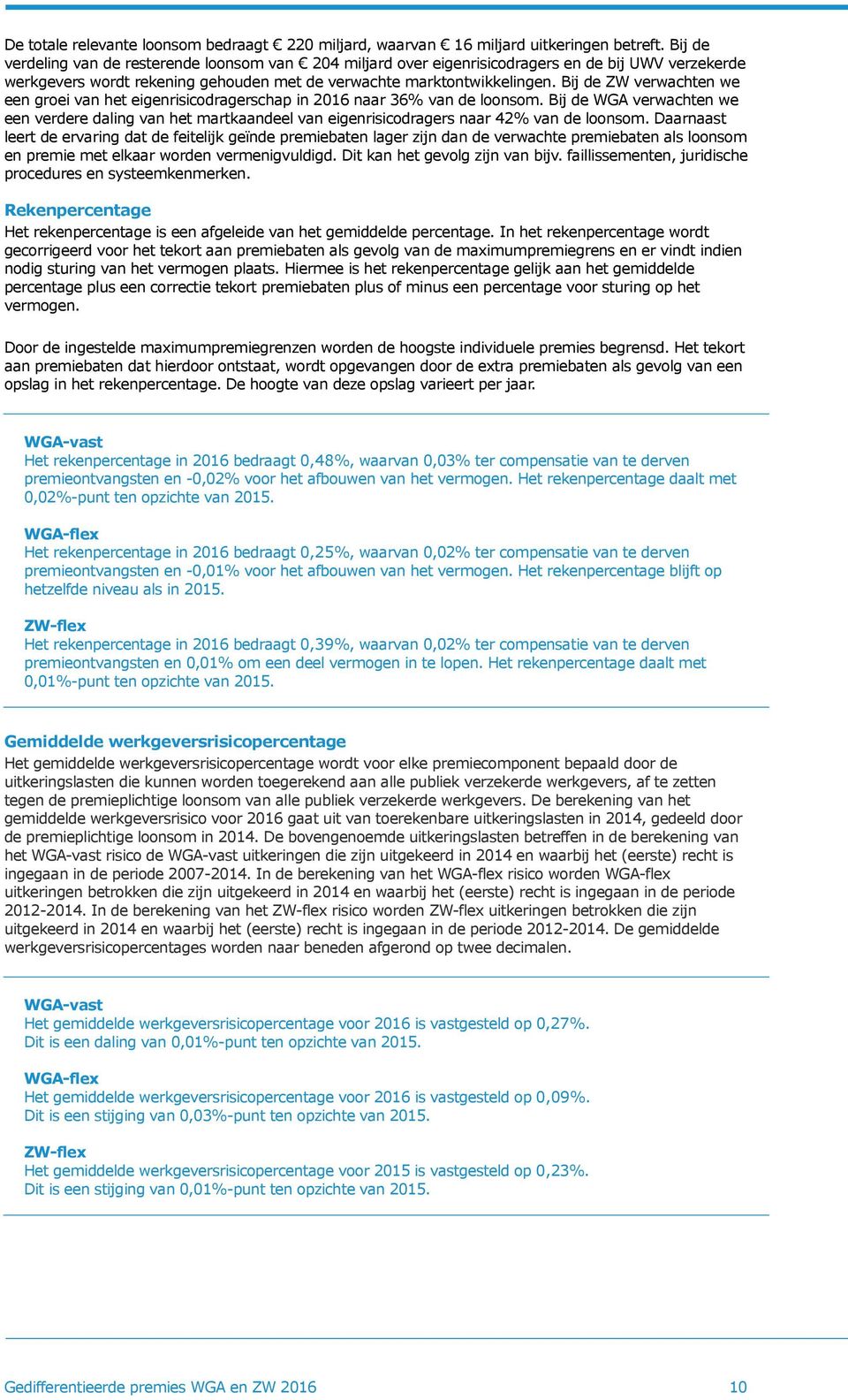 Bij de ZW verwachten we een groei van het eigenrisicodragerschap in 2016 naar 36% van de loonsom.