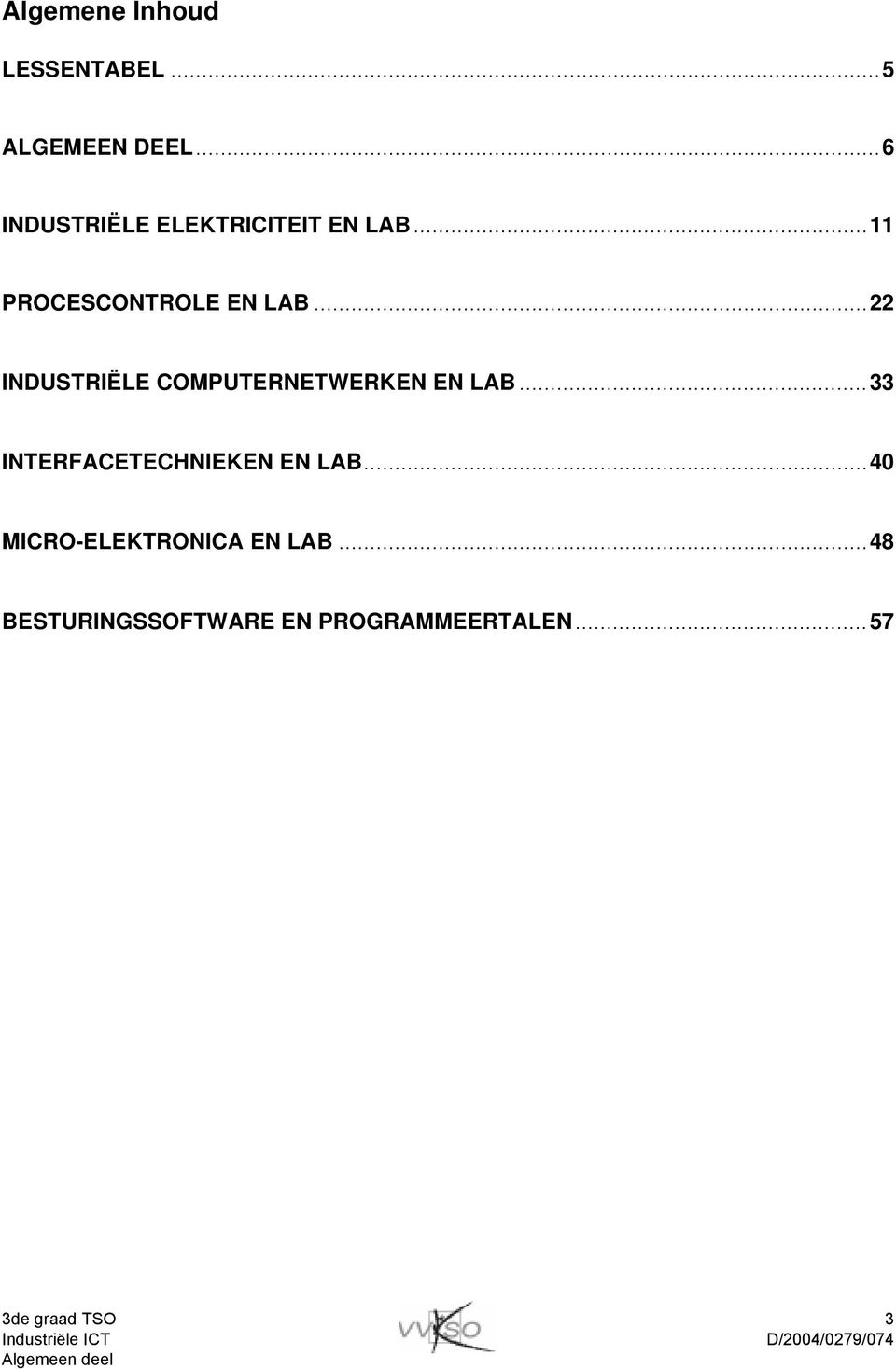 ..22 INDUSTRIËLE COMPUTERNETWERKEN EN LAB...33 INTERFACETECHNIEKEN EN LAB.