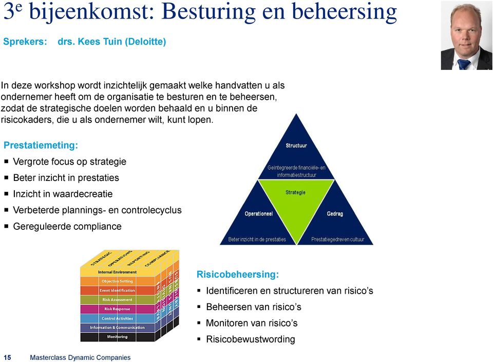 zodat de strategische doelen worden behaald en u binnen de risicokaders, die u als ondernemer wilt, kunt lopen.