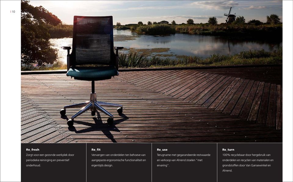 reininging en preventief aangepaste ergonomische functionaliteit en en verkoop van Ahrend stoelen met onder