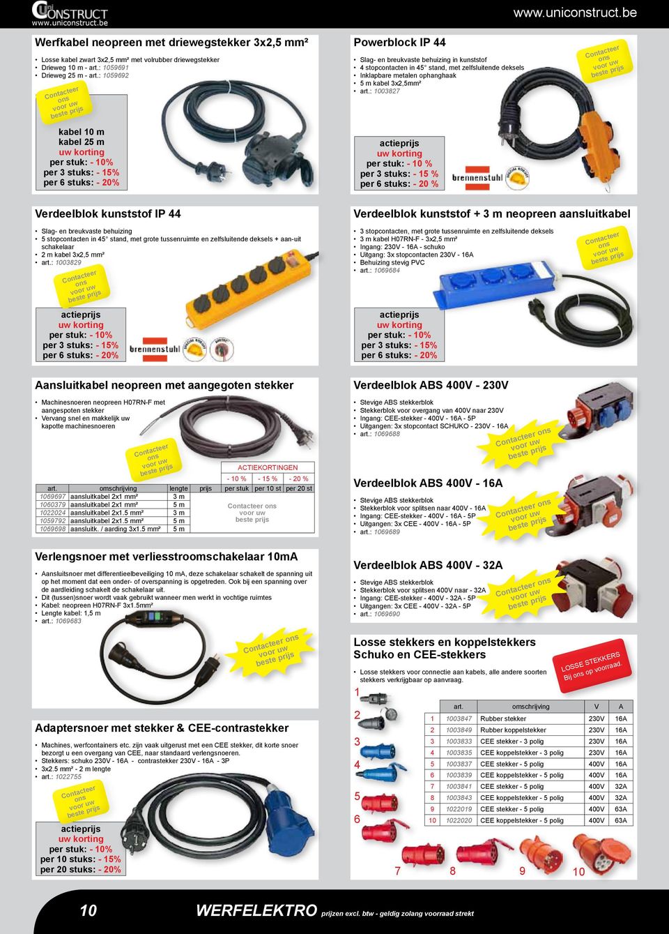 Inklapbare metalen ophanghaak 5 m kabel 3x2,5mm² art.