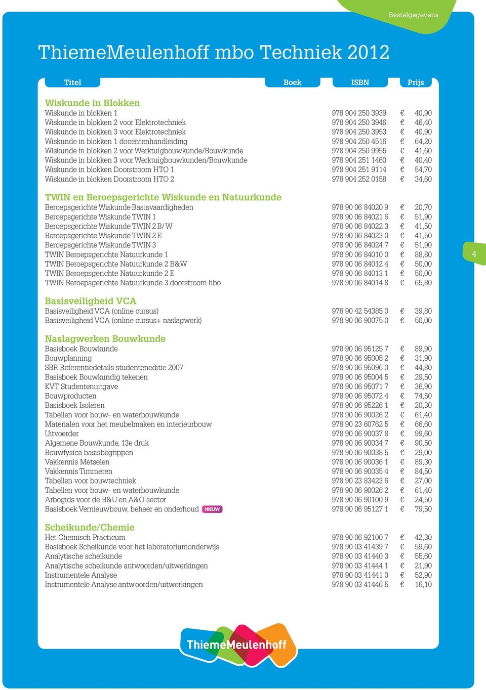 978 904 251 1460 40,40 Wiskunde in blokken Doorstroom HTO 1 978 904 251 9114 54,70 Wiskunde in blokken Doorstroom HTO 2 978 904 252 0158 34,60 TWIN en Beroepsgerichte Wiskunde en Natuurkunde