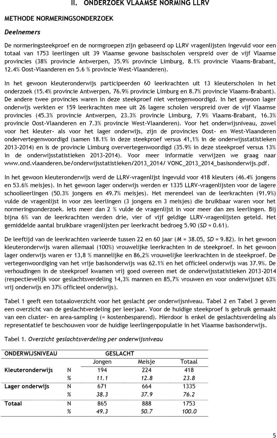 over de vijf Vlaamse provincies (38% provincie Antwerpen, 35.9% provincie Limburg, 8.1% provincie Vlaams-Brabant, 12.4% Oost-Vlaanderen en 5.6 % provincie West-Vlaanderen).