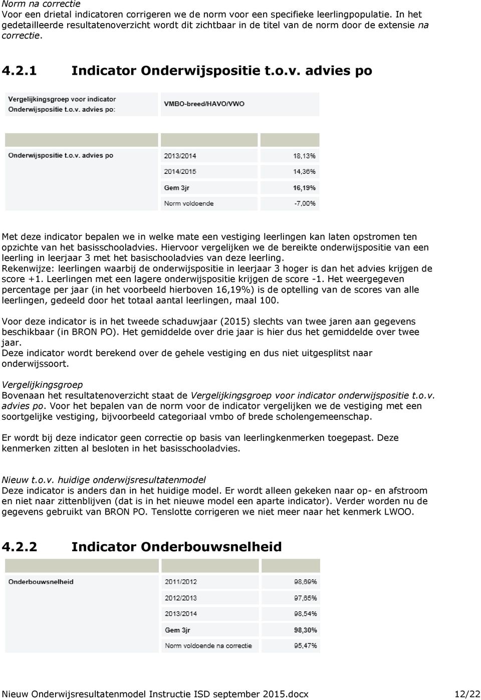 Hiervoor vergelijken we de bereikte onderwijspositie van een leerling in leerjaar 3 met het basischooladvies van deze leerling.