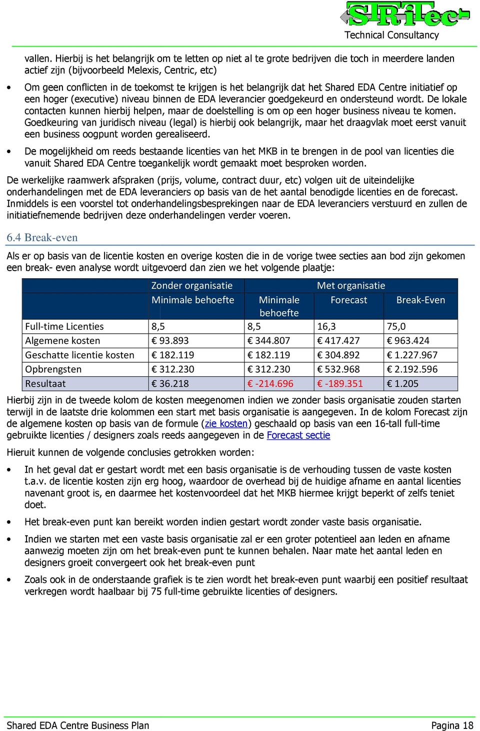 belangrijk dat het Shared EDA Centre initiatief op een hoger (executive) niveau binnen de EDA leverancier goedgekeurd en ondersteund wordt.