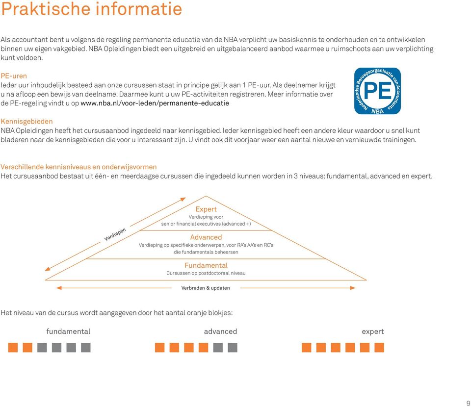 PE-uren Ieder uur inhoudelijk besteed aan onze cursussen staat in principe gelijk aan 1 PE-uur. Als deelnemer krijgt u na afloop een bewijs van deelname. Daarmee kunt u uw PE-activiteiten registreren.