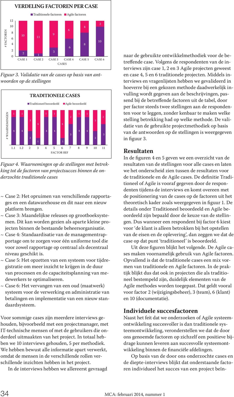 Waarnemingen op de stellingen met betrekking tot de factoren van projectsucces binnen de onderzochte traditionele cases ~ Case : Het opruimen van verschillende rapportages en een datawarehouse en dit