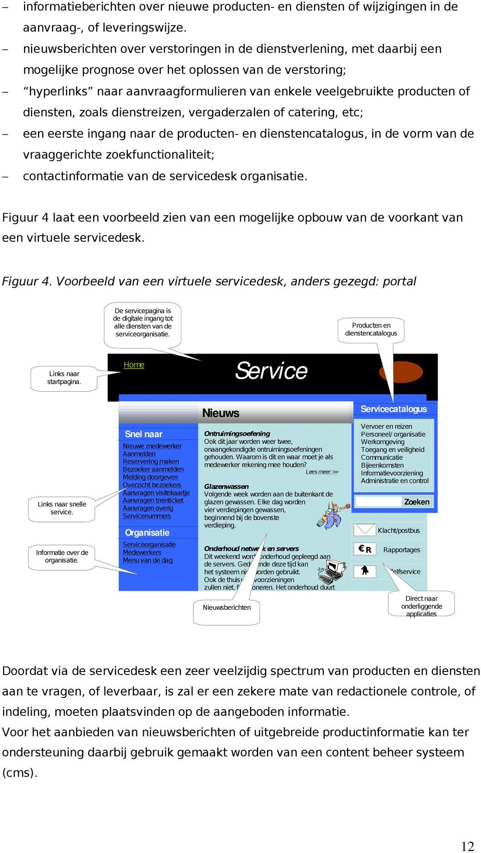 of diensten, zoals dienstreizen, vergaderzalen of catering, etc; een eerste ingang naar de producten- en dienstencatalogus, in de vorm van de vraaggerichte zoekfunctionaliteit; contactinformatie van