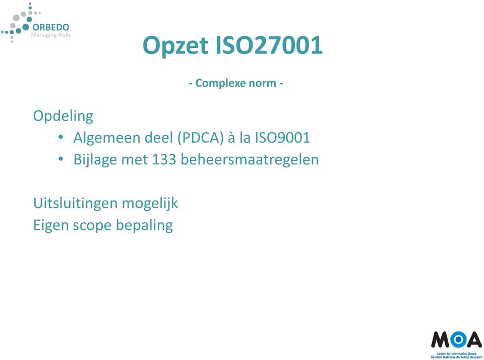 ISO9001 Bijlage met 133