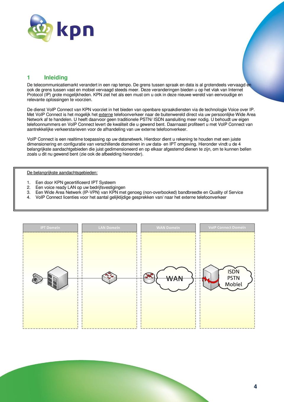 De dienst VoIP Connect van KPN voorziet in het bieden van openbare spraakdiensten via de technologie Voice over IP.