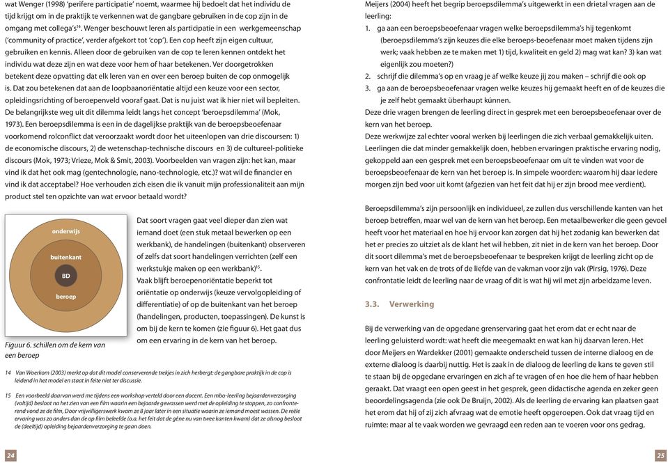 ga aan een beroepsbeoefenaar vragen welke beroepsdilemma s hij tegenkomt ( community of practice, verder afgekort tot cop ).