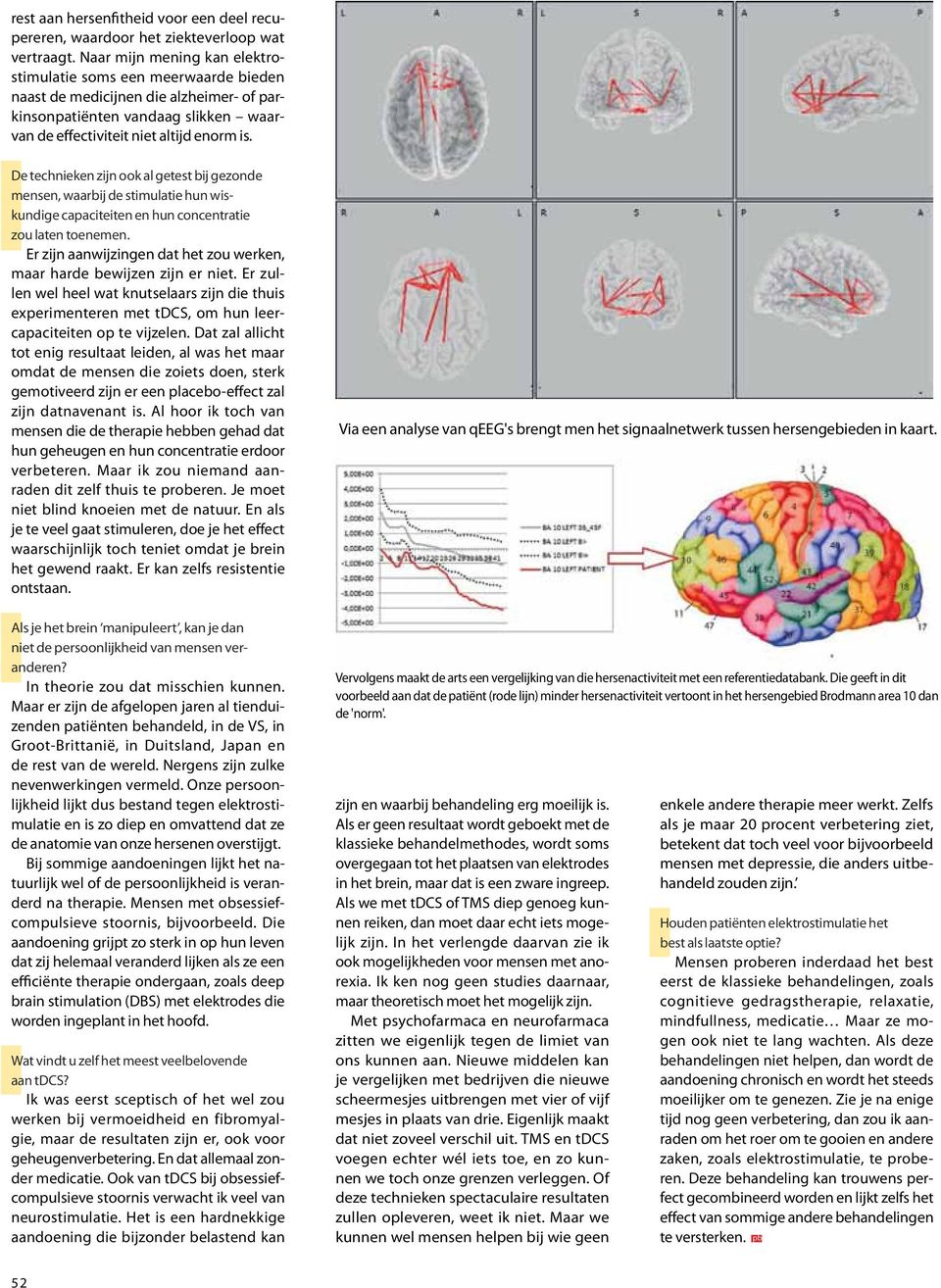 De technieken zijn ook al getest bij gezonde mensen, waarbij de stimulatie hun wiskundige capaciteiten en hun concentratie zou laten toenemen.