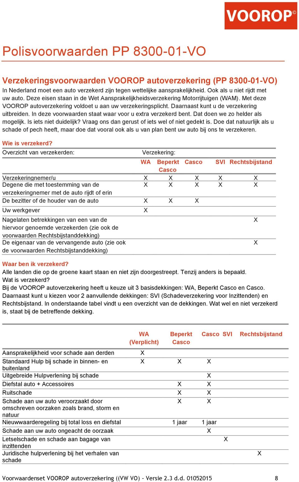 Daarnaast kunt u de verzekering uitbreiden. In deze voorwaarden staat waar voor u extra verzekerd bent. Dat doen we zo helder als mogelijk. Is iets niet duidelijk?