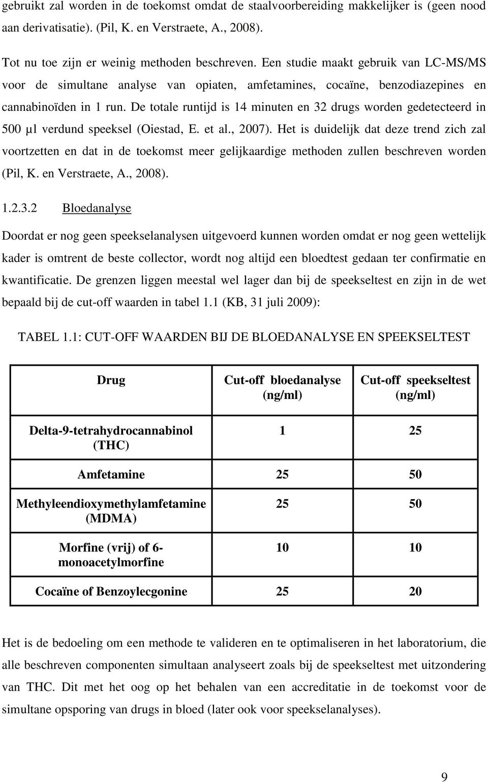 De totale runtijd is 14 minuten en 32 drugs worden gedetecteerd in 500 µl verdund speeksel (Oiestad, E. et al., 2007).