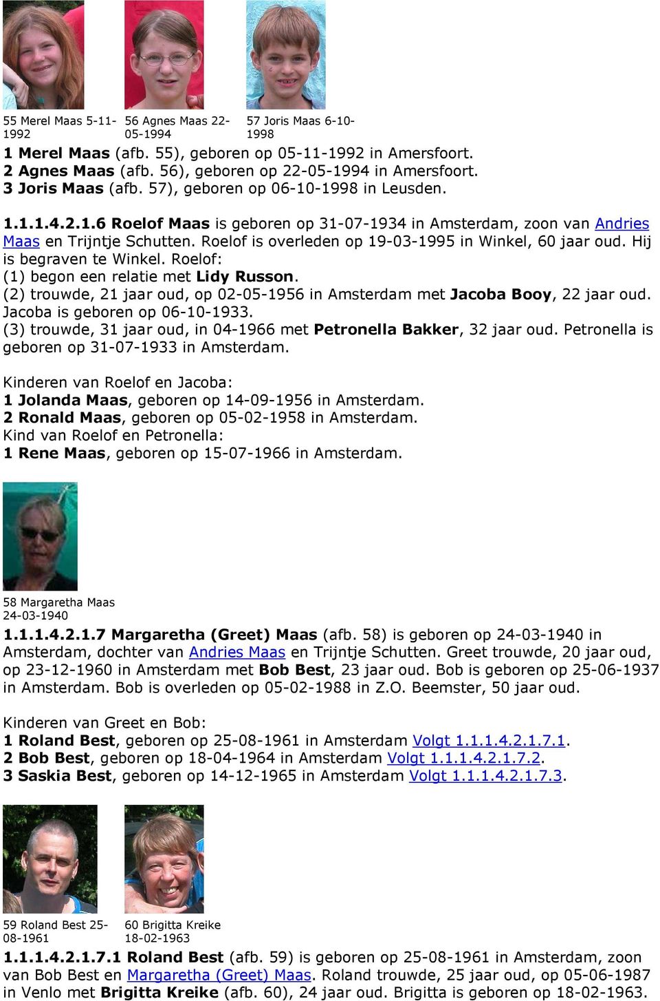 Roelof is overleden op 19-03-1995 in Winkel, 60 jaar oud. Hij is begraven te Winkel. Roelof: (1) begon een relatie met Lidy Russon.